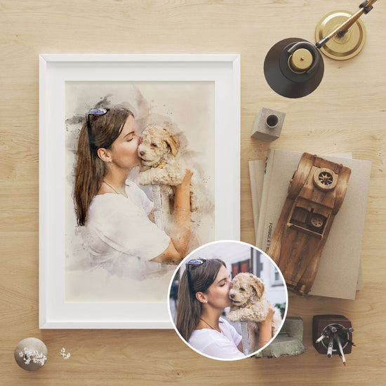 Watercolour Personalised Portrait – Custom Family Photo Art - Wow Creative Print