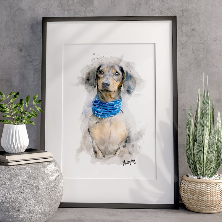 Watercolour Pet Portrait – Personalised Dog & Pet Memorial Gift