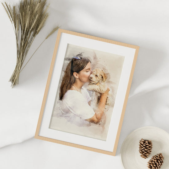 Watercolour Personalised Portrait – Custom Family Photo Art - Wow Creative Print