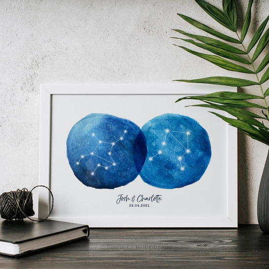 Personalised Zodiac Constellation Print – Astrology Star Sign Gift - Wow Creative Print