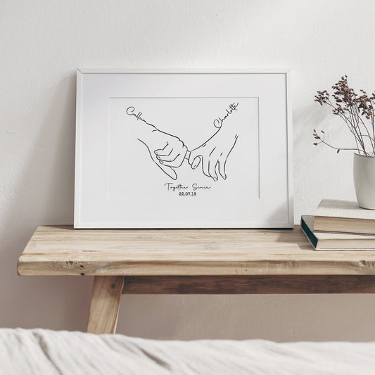 Personalised Couples Hands Print – Anniversary & Valentine’s Gift