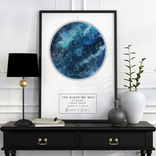 Personalised Watercolour Star Map Print - Wow Creative Print