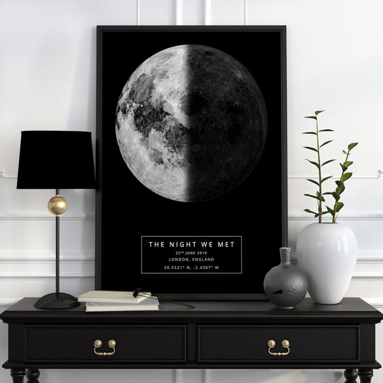 Personalised Moon Night Sky Print – Anniversary & Wedding Gift