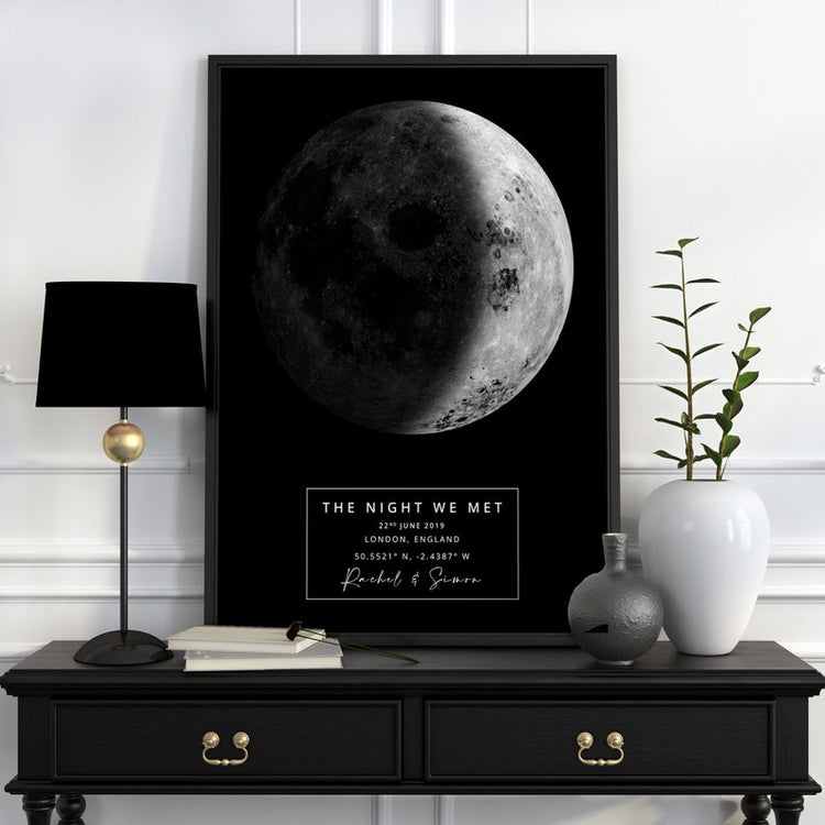 Personalised Moon Night Sky Print – Anniversary & Wedding Gift