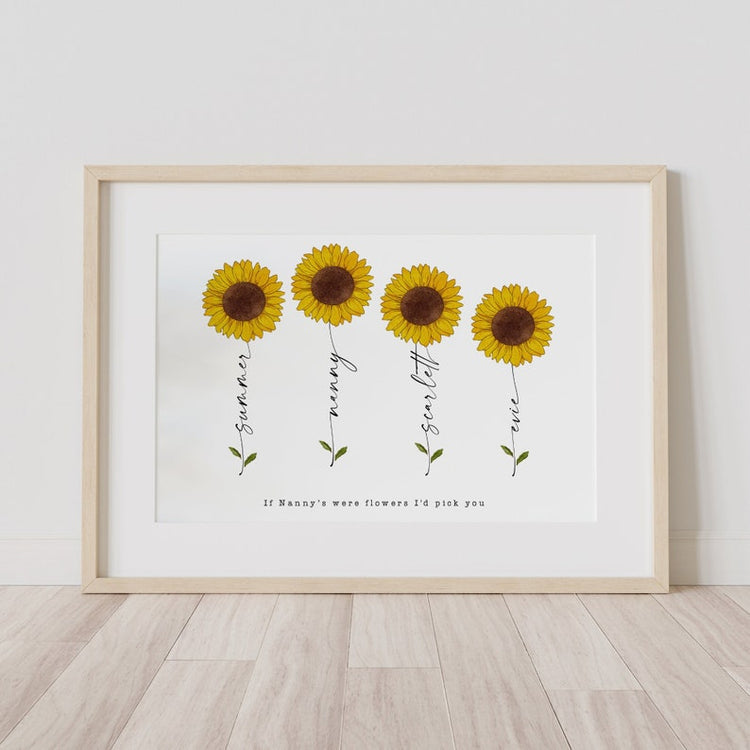 Personalised Mother’s Day Gift – Floral Portrait for Mum & Nanny