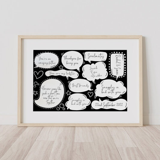 Personalised Love Message Print – Paper Anniversary Gift