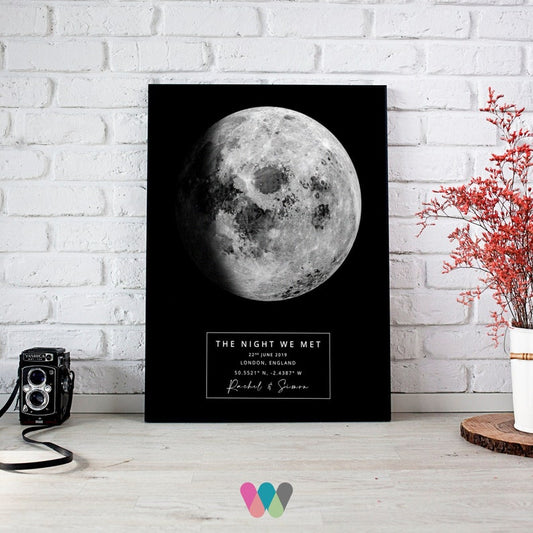 Personalised Moon Night Sky Print – Anniversary & Wedding Gift