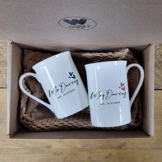20th Anniversary China Mugs, Wedding Anniversary Keepsake, China Anniversary