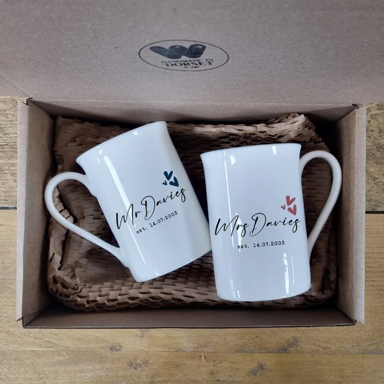 20th Anniversary China Mugs, Wedding Anniversary Keepsake, China Anniversary