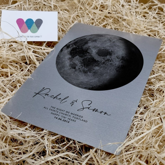 10 Year Anniversary Custom Moon Phase Print – Personalised Tin Gift