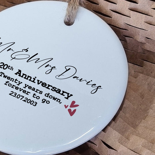 Personalised 20th Anniversary Keepsake – China Anniversary Gift for Wife