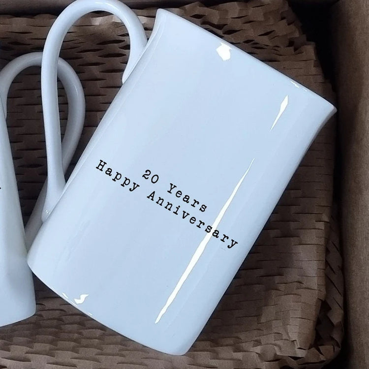 20th Anniversary China Mugs, Wedding Anniversary Keepsake, China Anniversary