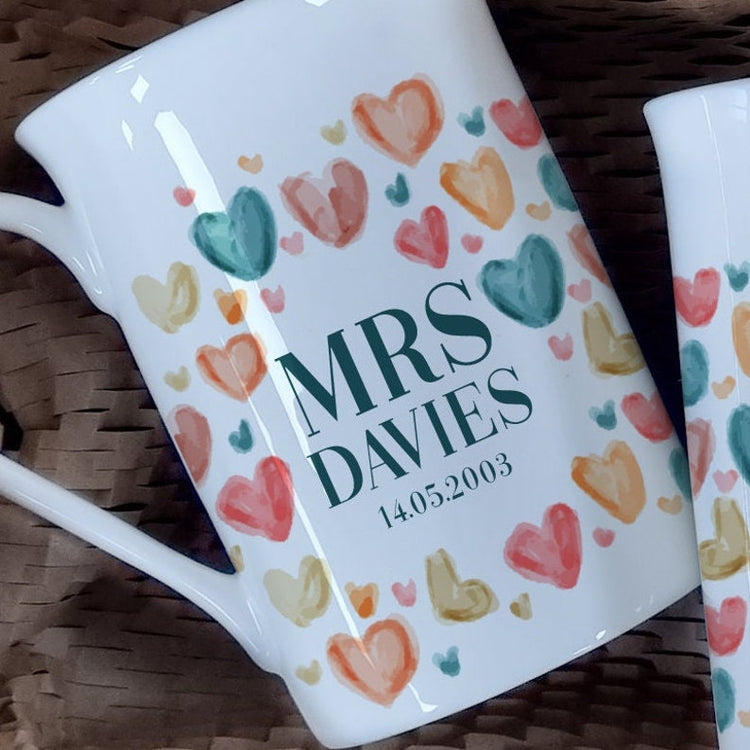 20th wedding anniversary gift, anniversary gift for couple, Mr & Mrs Mug Set, 20th anniversary, China, Gift For Him, Gift For Her