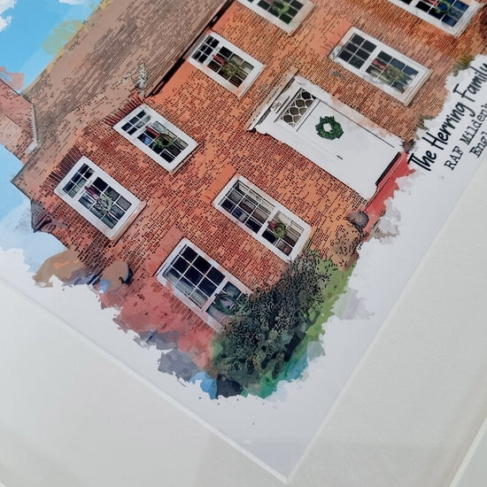 Watercolour House Print – Personalised New Home Illustration - Wow Creative Print