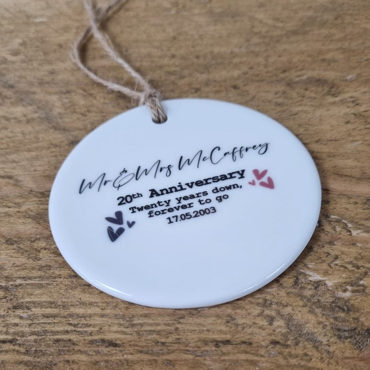 Personalised 20th Anniversary Keepsake – China Anniversary Gift for Wife