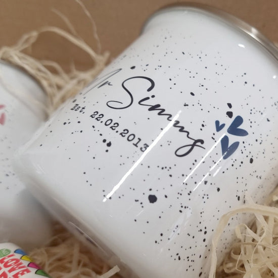 10 Year Anniversary Flask & Cup Set – Personalised Tin Years Gift - Wow Creative Print
