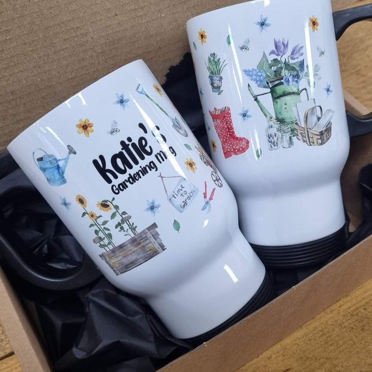 Personalised Allotment Thermal Travel Mug – Gardener & Home Grower Gift