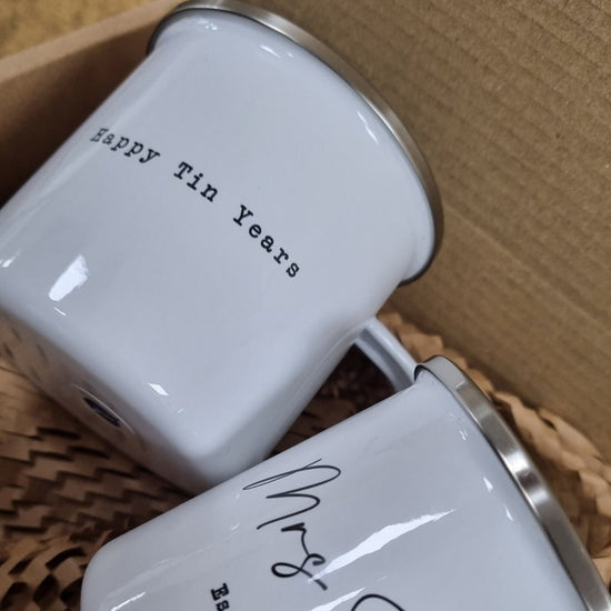 10 Year Anniversary Flask & Cup Set – Personalised Tin Years Gift - Wow Creative Print