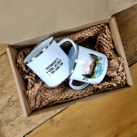 Personalised Walkers Mug & Flask Set – Hiking & Trail Gift for Couples - Wow Creative Print