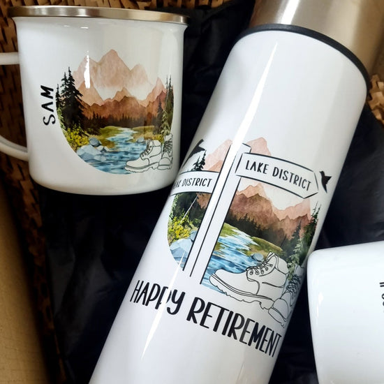 Personalised Walkers Mug & Flask Set – Hiking & Trail Gift for Couples - Wow Creative Print