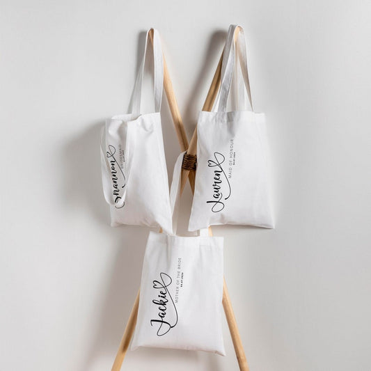 Personalised Bridal Party Bags – Team Bride Hen Party & Wedding Tote Gifts