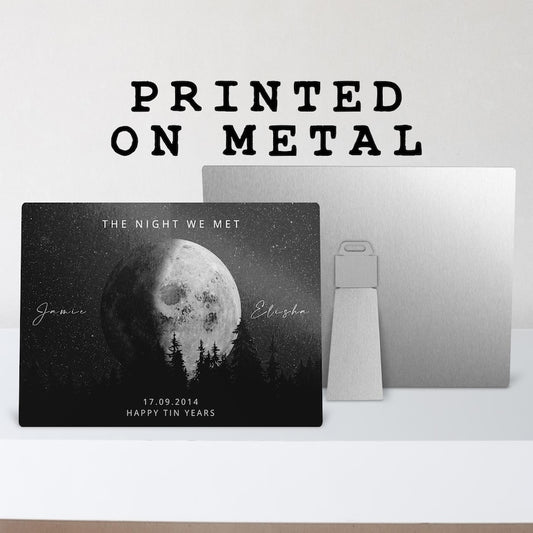10 Year Anniversary Moon Phase Print – Personalised Tin Years Gift