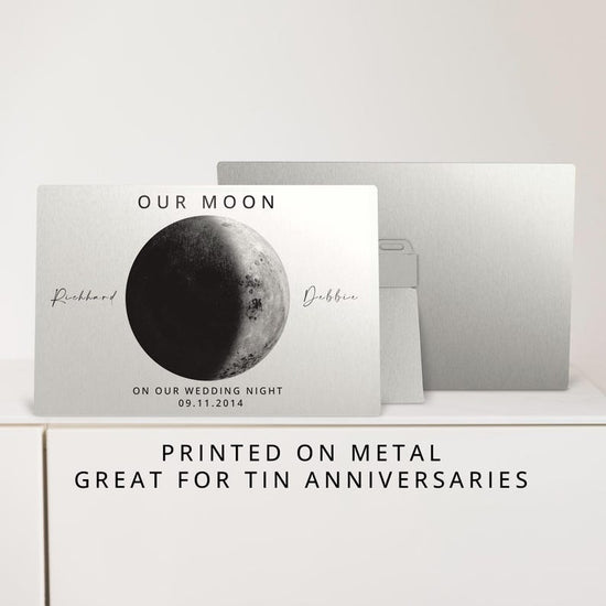 10 Year Anniversary Moon Phase Print – Personalised Tin Years Gift - Wow Creative Print