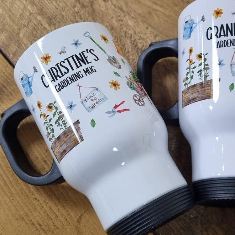 Personalised Allotment Thermal Travel Mug – Gardener & Home Grower Gift