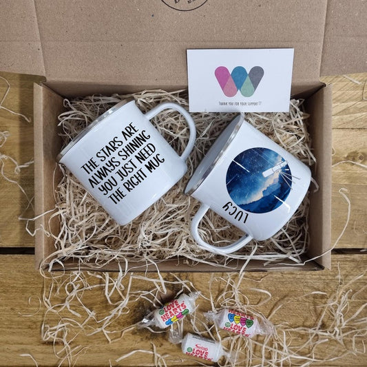 Personalised Stargazing Mug & Flask Set – Nightsky & Star Gift