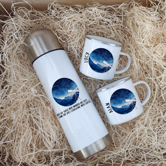 Personalised Stargazing Mug & Flask Set – Nightsky & Star Gift - Wow Creative Print