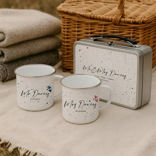 10 Year Anniversary Tin & Cup Set – Personalised Gift for Couple