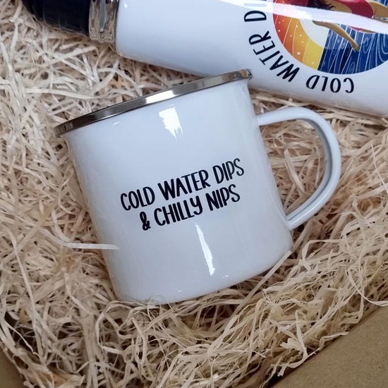 Personalised Wild Swimmer Flask & Mug Set – Cold Water Swimming Gift - Wow Creative Print