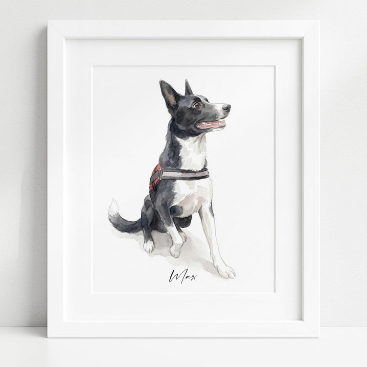 Custom Pet Portrait, Hand-Drawn Watercolor, Cat Drawing From Photo, Dog Portrait