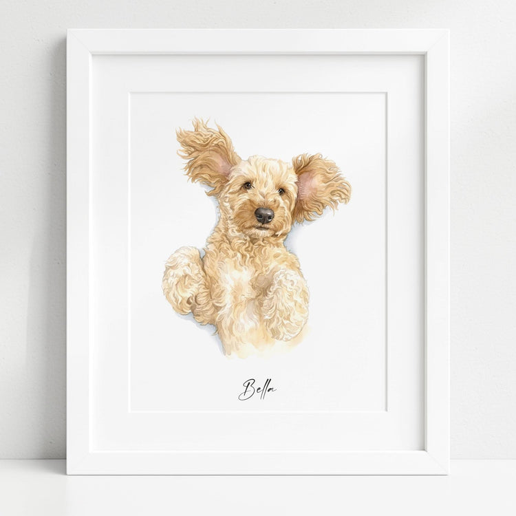 Custom Dog Portrait – Watercolour Pet Art from Photo, Personalised Memorial Gift,Keepsake