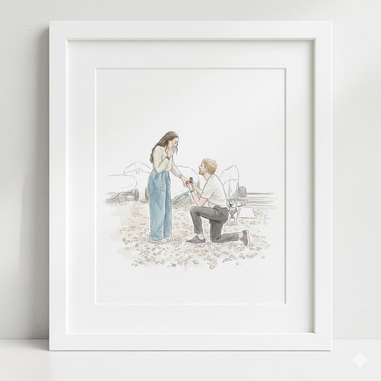 Personalised Watercolor Portrait from Photo: Custom Family Art, Couple Gift, Valentines For Him