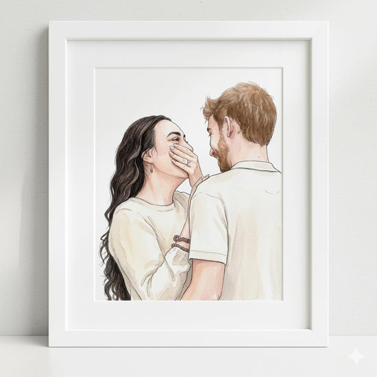 Personalised Watercolor Portrait from Photo: Custom Family Art, Couple Gift, Valentines For Him