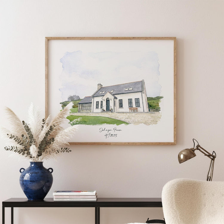 Personalised Watercolour New Home Portrait, House Print Gift, Housewarming Drawing, House Sketch, Our First Home, Realtor Gift