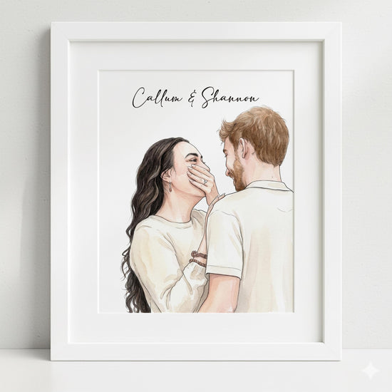 Personalised Watercolor Portrait from Photo, Anniversary Gift, Wedding Drawing