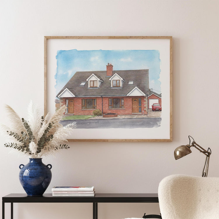 Personalised Watercolour New Home Portrait, House Print Gift, Housewarming Drawing, House Sketch, Our First Home, Realtor Gift