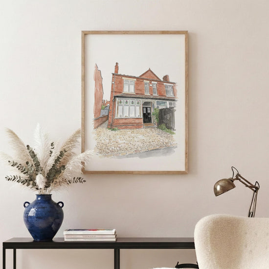 Personalised Watercolor House Portrait: Custom New Home Gift, Framed Print, Realtor Gift