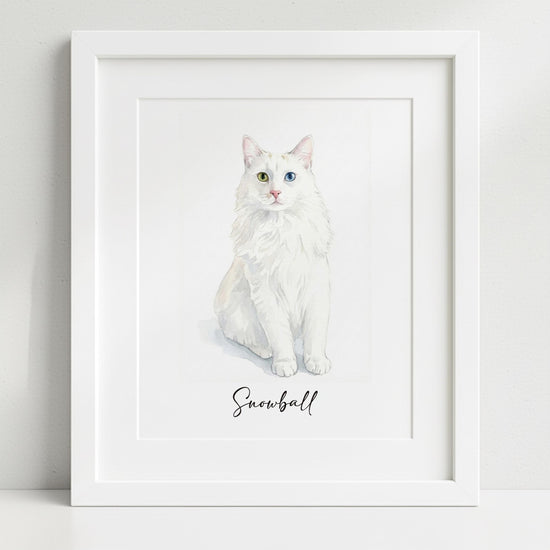 Custom Pet Portrait, Hand-Drawn Watercolor, Cat Drawing From Photo, Dog Portrait