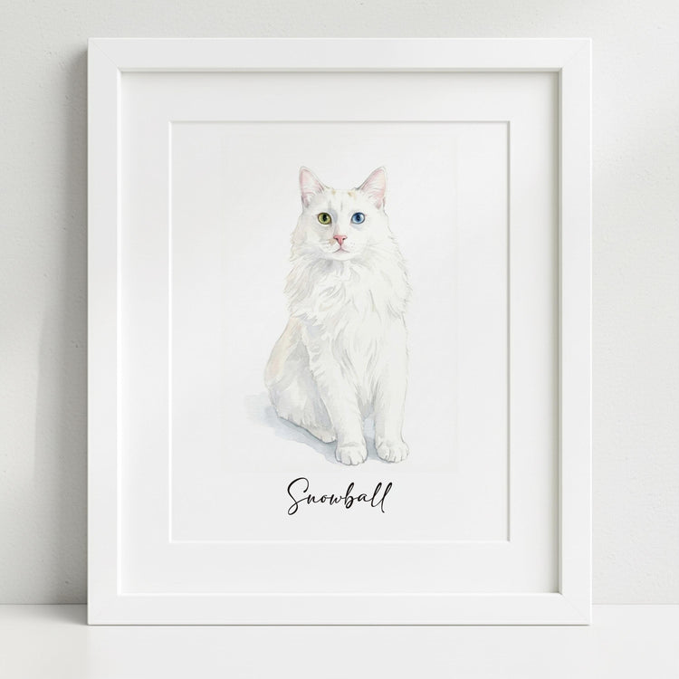 Custom Pet Portrait, Hand-Drawn Watercolor, Cat Drawing From Photo, Dog Portrait