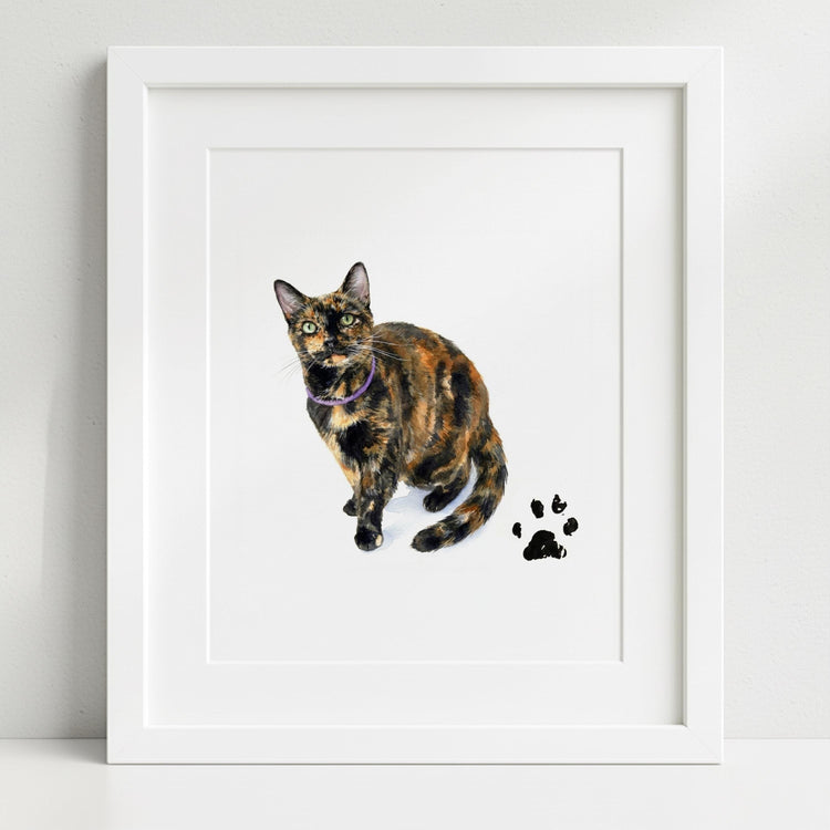 Custom Pet Portrait, Hand-Drawn Watercolor, Cat Drawing From Photo, Dog Portrait