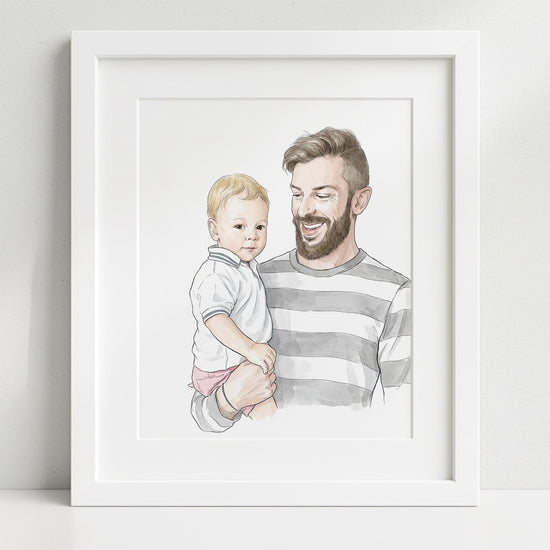 Personalised Watercolor Portrait from Photo: Custom Family Art, Couple Gift, Hand Drawn