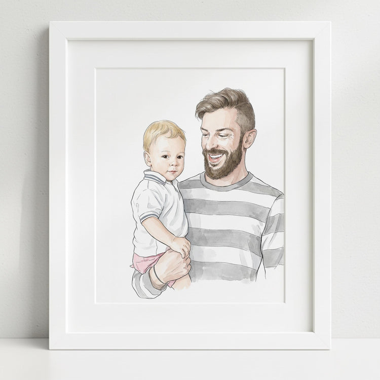 Personalised Watercolor Portrait from Photo: Custom Family Art, Couple Gift, Hand Drawn