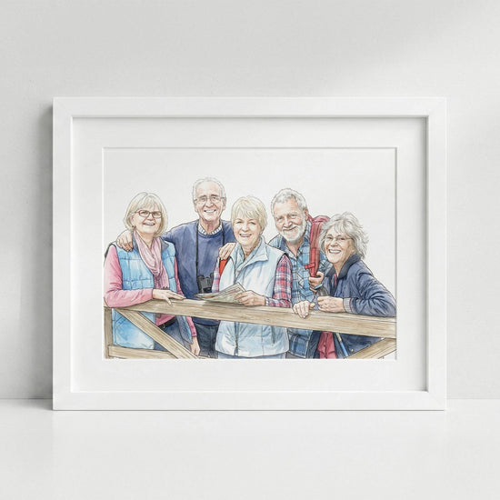 Custom Hand-Drawn Watercolor Portrait, Gift for Her, Couple Proposal Drawing, Boyfriend Gift, Girlfriend Birthday