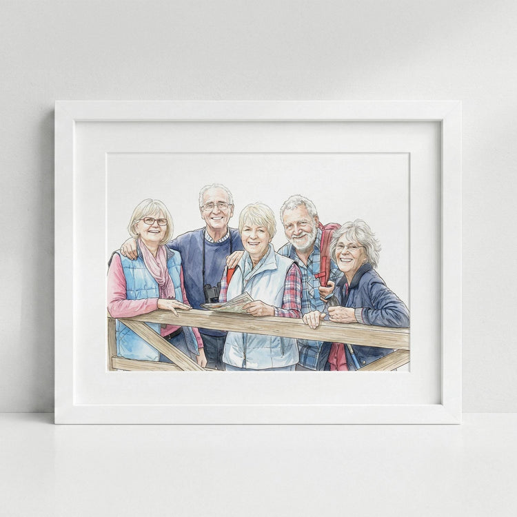 Custom Hand-Drawn Watercolor Portrait, Gift for Her, Couple Proposal Drawing, Boyfriend Gift, Girlfriend Birthday