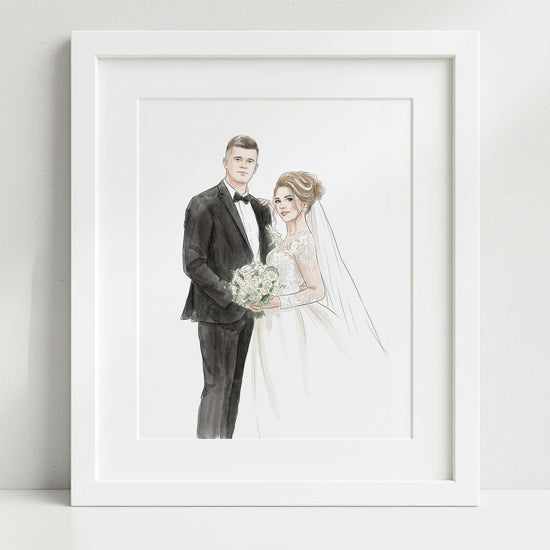 Personalised Watercolor Portrait from Photo: Custom Family Art, Couple Gift, Pet Drawing