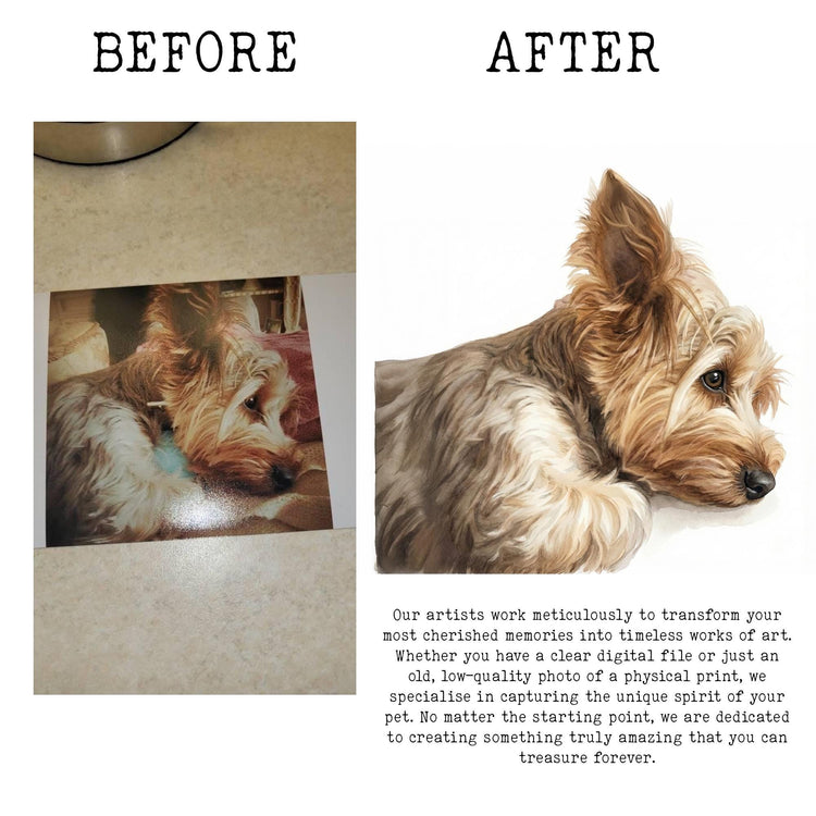 Custom Dog Portrait – Watercolour Pet Art from Photo, Personalised Memorial Gift,Keepsake