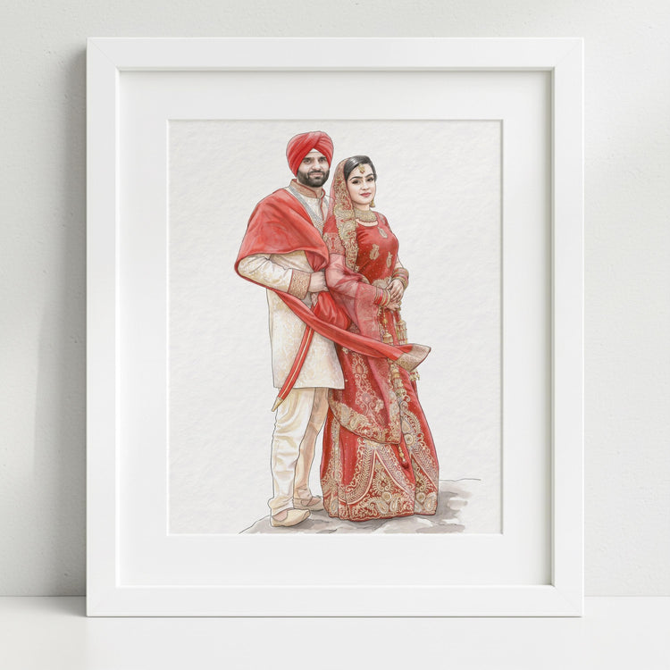 Custom Hand-Drawn Watercolor Portrait, Gift for Her, Couple Proposal Drawing, Boyfriend Gift, Girlfriend Birthday